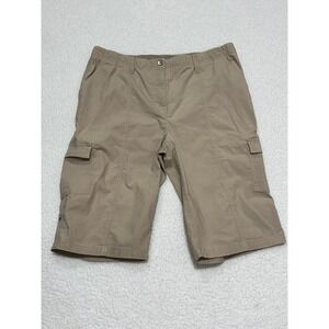Chicos Womens Size 1.5 Cargo Shorts Tan Khaki Cotton Blend 570304607